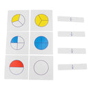 Montessori Preschool Fraction Learning Math Toy Paper Card for Kids Children