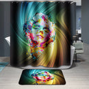 Home Hotel Bathroom Shower Room Decor Retro Fabric Shower Curtains With 12 Hooks Creative Portrait Print Charms Curtain