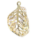 Metal Hollow Leaves Crystal Charms Pendants for DIY Necklace Fashion Jewelry Making Crafts