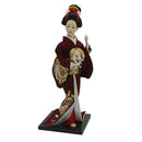 12inch Japanese Kimono Geisha Doll Kokeshi Handicraft Home Decoration Wine Red Clothes