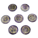 7pcs Natural Amethyst Set Crystal Polished Engraved Crystal Reiki Symbol Set The Seven Archangels