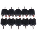 10Pieces 3.5mm Stereo Male To Dual RCA Female Adapter