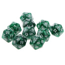 Pack of 10pcs Pearl Green D20 Twenty Sided Game Dice D&D TRPG Games Party Supplies