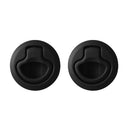 2 Pieces Round Black Nylon 2'' Flush Pull Slam Latch for RV Boat Marine Deck Hatch 1/2'' Door Replacement