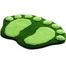 Footprint Shape Soft Green Plush Rug Shaggy Bathroom Mat Carpet Anti Slip