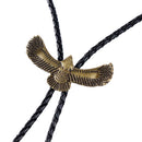 Aborigines Golden Soaring Eagle Enamel Bolo Tie West Cowboy Leather Necktie