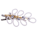 Bridal Wedding Golden Pearls Hair Clips Barrette Hair Jewelry Gifts