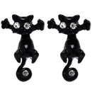Lovely Cute Women Lady Candy Color Cat Kitten Stud Earrings Jewelry Gifts Black