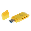2-in-1 USB 2.0 OTG Multi Memory Card Reader for MicroSD SD SDHC SDXC Yellow