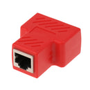 RJ45 Splitter Connector,1 to 2 Ways RJ-45 Interface Splitter Ethernet Cable Socket Adapter 8P8C HUB Network LAN Internet PC laptop Router Contact Modular Plug For Cat5 Cat5e Cat6 Cat7 Ethernet Cables Red