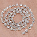 1 Yard Alloy Crystal Rhinestone Chain Beaded Ribbon Trim Sewing Applique Embellishment for Wedding Bridal Dress Clothing Decoration