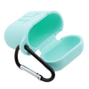 Wireless Earphone Case Accessories, Silicone Protective Cover + Key Ring Clasp Set for Apple Airpods Teal