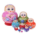 Russian Wooden Nesting Dolls Matryoshka Hand Painted Colorful Flower 10PCS
