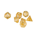 7pcs/set TRPG Game Dungeons & Dragons Glitter D4-D20 Multi Sides Dice Yellow