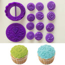 14 Piece Plastic Cupcake Heart Theme Mould Cake Paste Decorating Mold Cutter