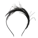 Women Girls Bride Black Feather Headband Party Fascinator Hair Headpiece