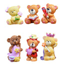 6 Piece Micro Landscape Mini Resin Bonsai Fairy DIY Garden Decor Teddy Bear