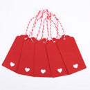 100pcs Vintage Red Heart Hanging Tags Christmas Wedding Celebration Party Paper Gift Name Price Labels Greeting Cards Tag Crafts