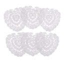 6 Pieces Heart Shape Crochet Cup Mats Lace Table Placemat for Home Decor