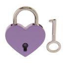 Mini Heart Shaped Padlock with Key Travel Luggage Suitcase Safety Lock Set - Purple M