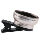 2 in 1 Camera Lens Kit 0.45X Wide Angle+10X Macro Lens Clip-On Gold