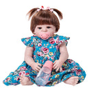 Real Life 22inch Reborn Awake Baby Doll Newborn Size Fake Toddler Doll Â– Hand Rooted Mohair Acrylic Brown Eyes