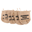 6pcs Retro Festival Willkommen Bags Burlap Natural Linen Jute Drawstring Gift Favour Xmas Wedding Candy Gift Bags 18 cm