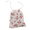 Linen Travel Bag Jewelry Makeup Storage Pouch Drawstring Bag Pink Floral