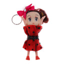 Key Chain Split Ring 10cm Polka Dot Bowknot Girl Doll Charm Woman Accessory