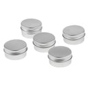 5 Pieces 1oz/30g Silver Aluminum Round Tins Empty Slip Slide Containers Bottle with Screw Lid for Lip Balm,Crafts,Cosmetic,Candles,Travel Storage