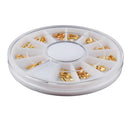 Nail Art Alloy Gold Rhinestones Rivet Studs Mixed 3D Stickers in Wheel Manicure DIY Decoration Tool