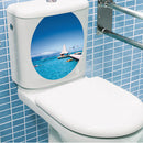 Bathroom Toilet Seat Sticker Blue Sea Vinyl Decorative Sticker