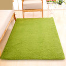 Fluffy Rug Anti-Skid Shaggy Area Rug Bedroom Carpet Floor Mat Light Green
