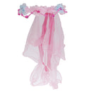 Flower Girls Favors Princess Wreath Veil Headpiece for Wedding Party Pink