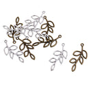10 Pieces/Lot Vintage Leaf Shape Pendant Finding Beads Necklace Bag Keyring Purse Charms 41x19mm