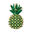 Lovely Green Leaves Pineapple Lapel Pin Badge Corsage Ladies Rhinestone Fruit Brooch Wedding Party Jewelry Gift