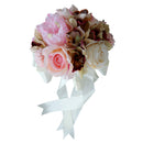 Vintage Wedding Bridal Artificial Rose Flower Bouquet Hand Tied Flower