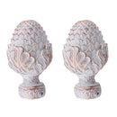 2Pcs Aluminium Alloy 34mm Inner Dia. Window Drapery Curtain Rod End Drapery Pole Rail Decorative Head