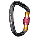 D-Shape Mountaineering Rock Climbing Equipment Carabiner Screw Lock 24KN / 2400kg