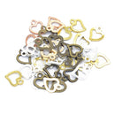60 Pieces 4 Colors Alloy Hollow Heart Charms Pendants for DIY Making Necklaces Charms Findings