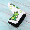 Golf Putter Cover with Frog & Clover Pattern Blade Center Putter PU Drivers Head Protector Golf for Golf Lovers