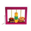 Wooden Parrot Birds Swing Toys Hanging Perch for Parakeets Activiy 20cmx17cm, Pet Birds Supplies