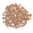 100 Pieces Mini Natural Color Wooden Empty Spools for Thread String Ribbons Wires Trims 14mmx12mm