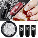 Christmas Halloween Gifts White Snowflake Nail Art Decals Metal Manicure DIY Decoration Stickers for Girls