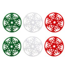 6x Snowflake Shape Coaster Anti-Skid Table Placemat Xmas Holiday Decor