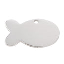 Silver Fish Shape Engraving-Personalized Message Stainless Steel Blank Tag Pendant