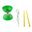 Professional Double Bowl 1-bearing Diabolo Stick & String Juggling Toy Green