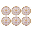 6 Pieces Round Paper Birthday Plates Disposable Plates 18CM Gold