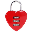Love Heart Combination Lock Travel Luggage Small Padlock Key Suitcase Red