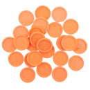 Set of 24 Pieces Plastic Currency Chips Poker Casino Chips Board Game with Crown Pattern DIY Craft Party Fun Orange